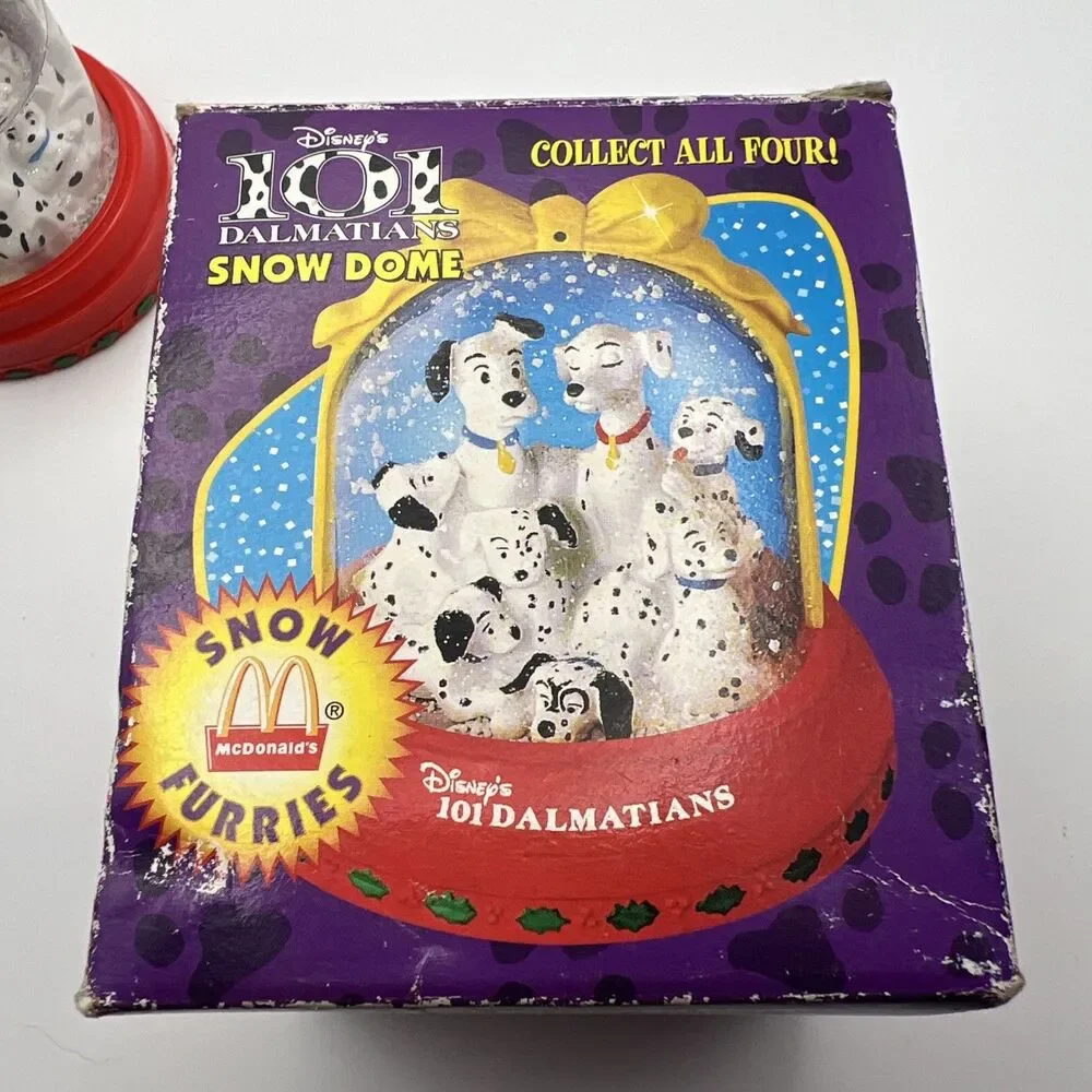 McDonald's Vintage 101 Dalmatian's 1996 Christmas Snow Flurries Dome/Globe